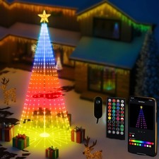 9FT Outdoor Christmas Tree Smart RGBW Christmas Tree with 460 LED Lights App ...