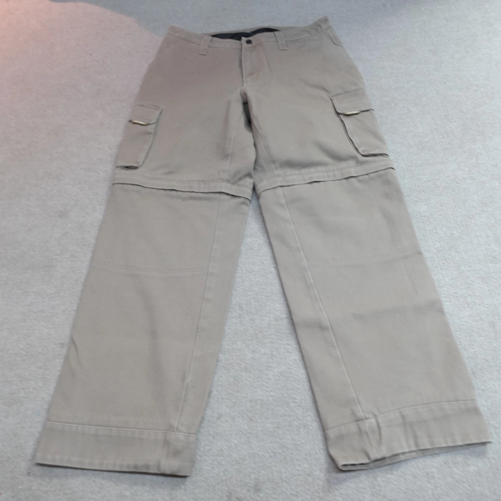 Cortech Pants 36 x 31 Brown Cargo Water Resistant Convertible Shorts Lined Twill