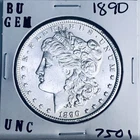 1890 BU GEM MORGAN SILVER DOLLAR UNC MS+++ U.S. MINT RARE COIN 7501