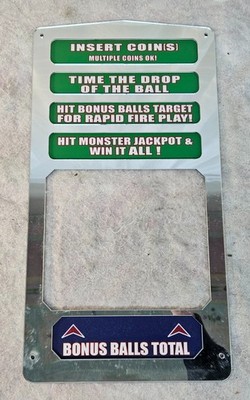 Benchmark Games MONSTER DROP Arcade Game Bonus Balls Display BEZEL