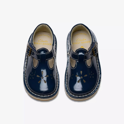Clarks Mädchen JOYFUL SKIP T Navy Blau Lackleder Schuhe