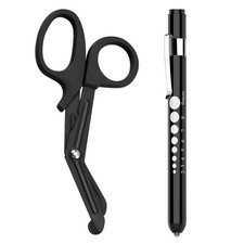 2 Pack Medical Scissors and Penlights for Nurses Medical Supplies with One Me...