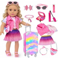 18 Inch Girl Doll Makeup Accessories Set and Clothes, Fit 18 inch Dolls, Suit...