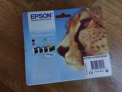 EPSON T0715 Multipack 4cartouches Noir Cyan Magenta Jaune Original Stylus Office - Photo 1/3