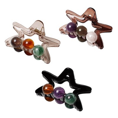3 Pack Star Y2K Hair Claw Clips Funny Acrylic Jaw Clips for Thick Thin Hair