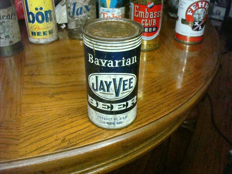 RARE JAY VEE BAVARIAN BEER BO FLAT TOP BEER CAN GRACE BROS BREWING SANTA ROSA CA