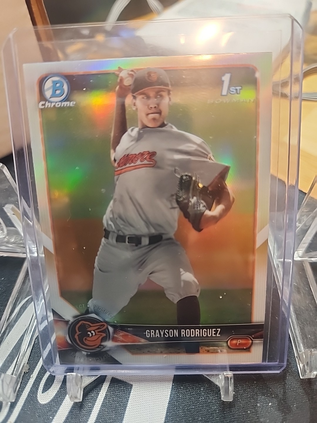 2018 BOWMAN CHROME DRAFT REFRACTOR GRAYSON RODRIGUEZ  RC #BDC-73 ORIOLES  1ST