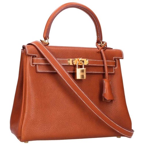 Hermes Kelly 25 G Engraved Hardware Valenia Foble Fauve Handbag Ladies' Used 0d4