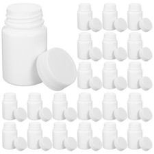 100 Pcs Vitamin Container White Pill Bottles Empty Plastic Capsule