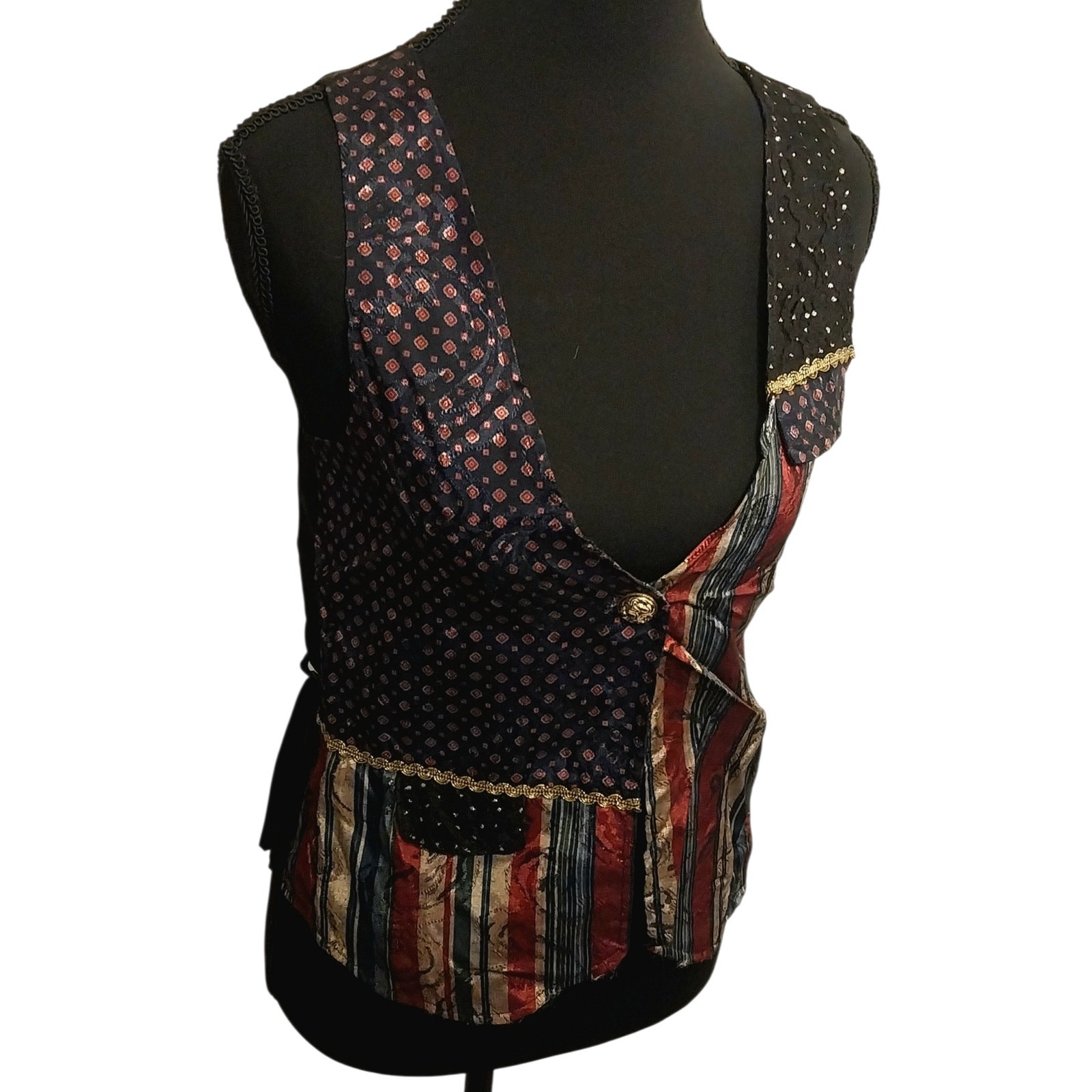 Vintage Definitely California Patchwork Vest Wome… - image 1