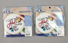 ArtSkills *Lot of 2* Crafter's Closet *I Can't Adult Today* Embroidery Kit NEW