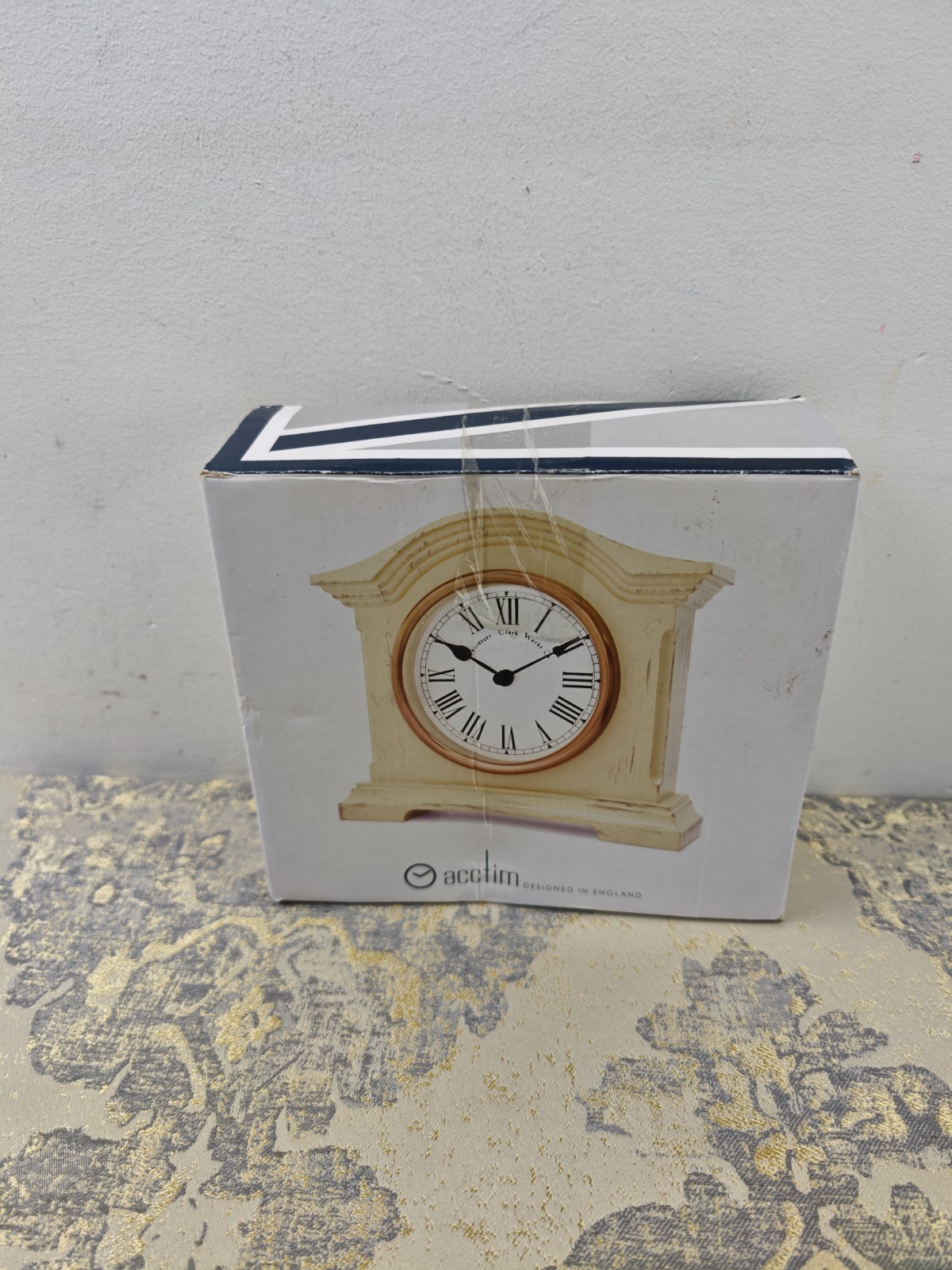 Acctim Falkenburg Distressed Mantel Clock Quartz Cream