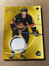 Elias Pettersson 2025-26 SP Game Used Gold Premium Memorabilia Patch 05/15 #91