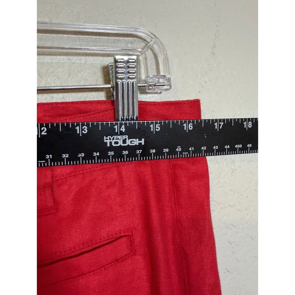Cabi Red Linen Blend Wide Leg Casual Pants Women Size 10 - Image 3 of 4