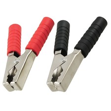 2 Pcs Red Black 200A Insulated Car Battery Alligator Clip Clamps