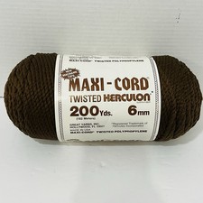 Maxi-Cord Twisted Herculon 200 Yards 6mm Made In USA Maxicord Twisted Poly Brown