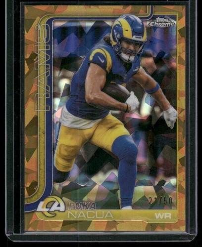 2025 Topps Chrome Sapphire Edition #166 Puka Nacua Gold Sapphire #/50