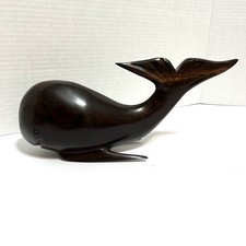 Vintage Carved Ironwood Whale Wood Figure Ocean Sea Art