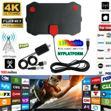 4K 1080P Indoor Digital TV Antenna 5000 Miles Range Signal Booster Amplifier HD
