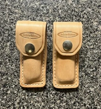 Lot x2 McGuire-Nicholas 4 inch Leather Pocket Knife Tool Holder Sheath Belt Loop