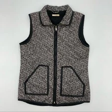 San Joy Herringbone Lightweight Zip-Up Quilted Vest Jacket Hiking Layering Small