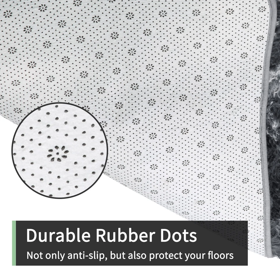 Alfombra peluda de felpa - Alfombra grande suave y antideslizante para sala de estar y dormitorio Foto 4 de 4