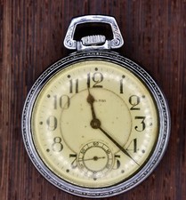 Hamilton 940 Railroad Size 18, 21 jewel, white gold case 693242. Runs. MV
