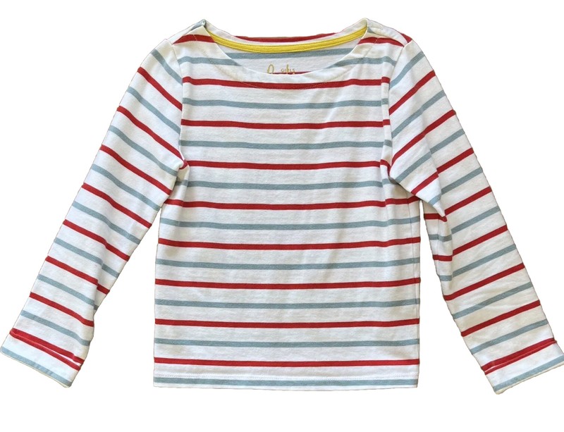 Mini Boden Girls 4Y Striped Breton Long Sleeve Shirt