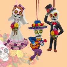 Day Of The Dead Skeleton Ornaments NEW Christmas 2024 F2197 Dia De Los Muertos