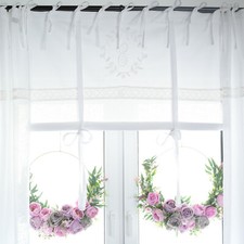 Raff Gardine ELVIRA Rollo 120x120cm WEIß Raffrollo Landhaus Shabby Raffgardine