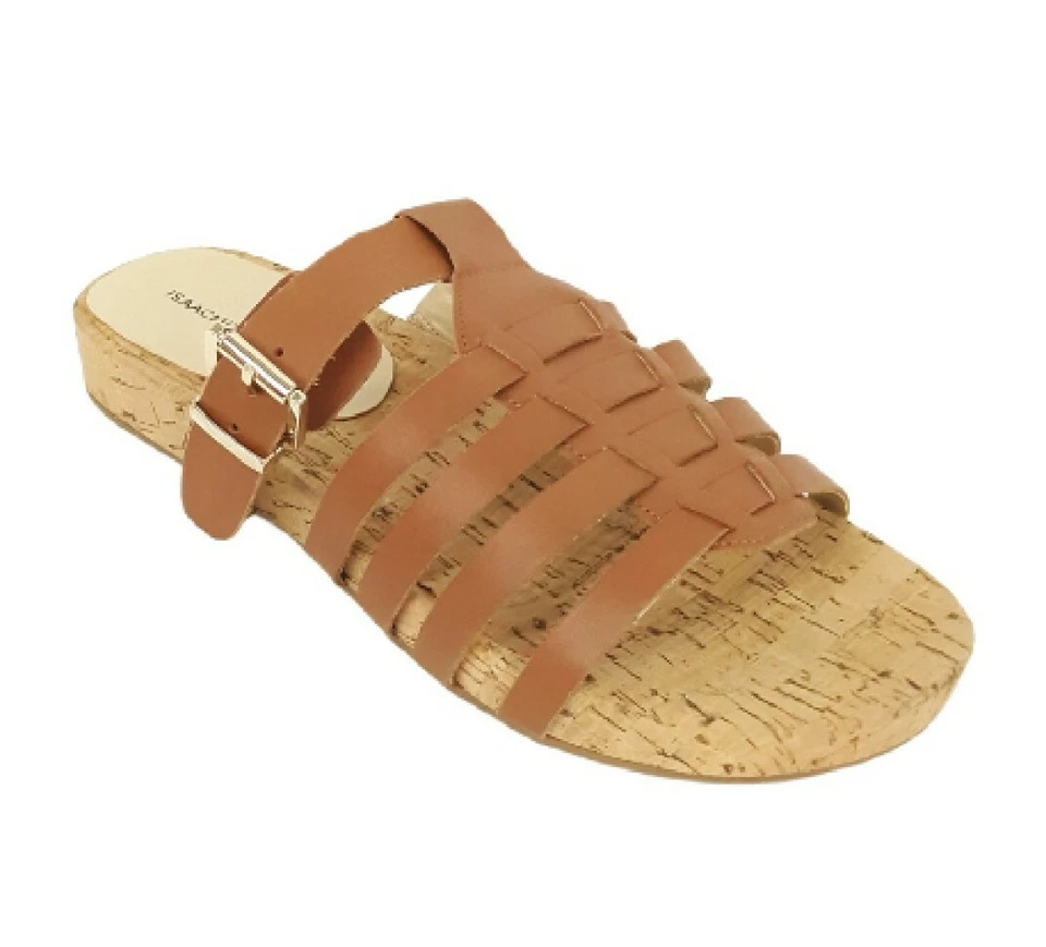 ISAAC MIZRAHI LIVE SANDALIA SIN CORDONES de cuero marrón para mujer talla 7,5 Foto 2 de 4