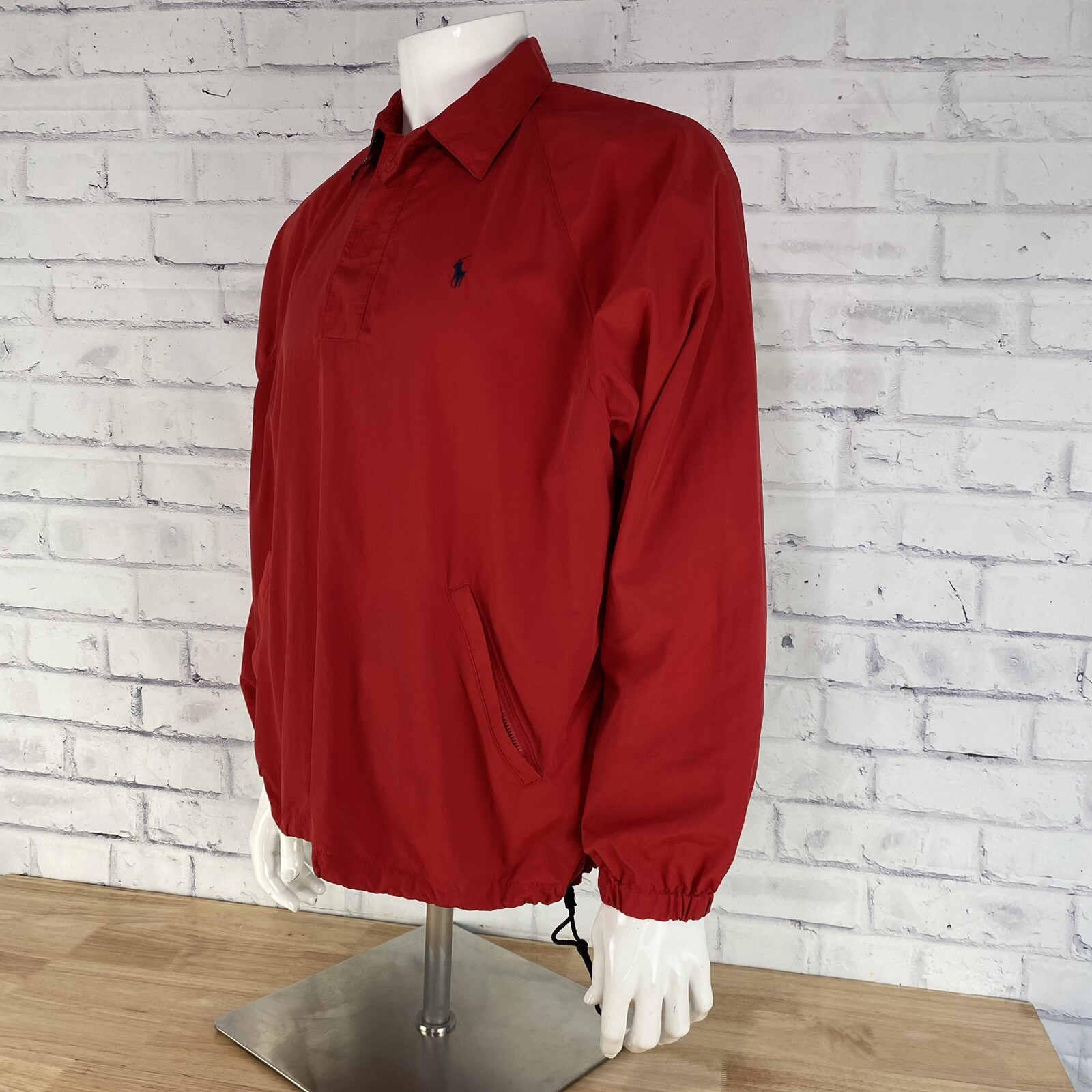 Ralph Lauren Polo Sport Giacca Uomo Grande Giacca a Vento Manica Lunga 1 4 Zip Pony