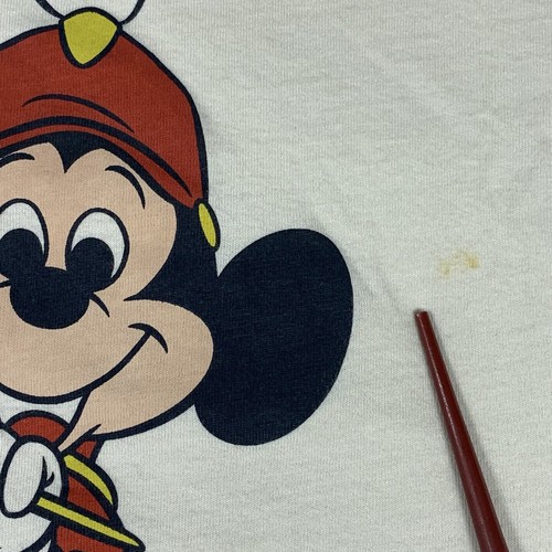 UT Uniqlo Mickey Mouse Shirt Adult XL Beige Short Sleeve Marching Mickey Mens - Picture 7 of 11