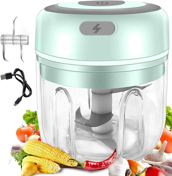 Prensa de ajo eléctrica 250 ml picadora chile cebolla frutas carne picadora licuadora mezcladora Foto 2 de 4