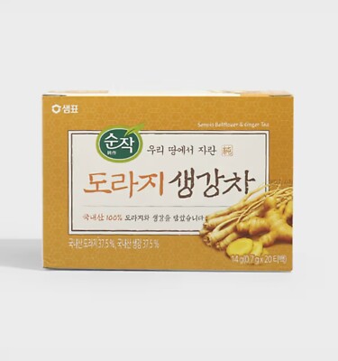 Korean Traditional  Tea SUNJAK Bellflower Root & Ginger Tea 20 Tea Bag