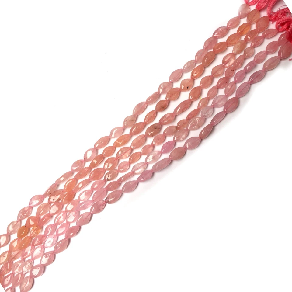Natural Morganite Beads 13 Inch Strand 6x10-8x15 MM Beads Smooth Nugget Shape - Image 4 of 4