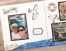 Lake Scrapbook Layout, Beach Scrapbook Pages, Boating Premade Pages