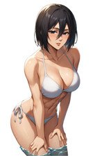 Mikasa Attack on Titan Waifu Weatherproof Anime Sticker 6" Car Decal