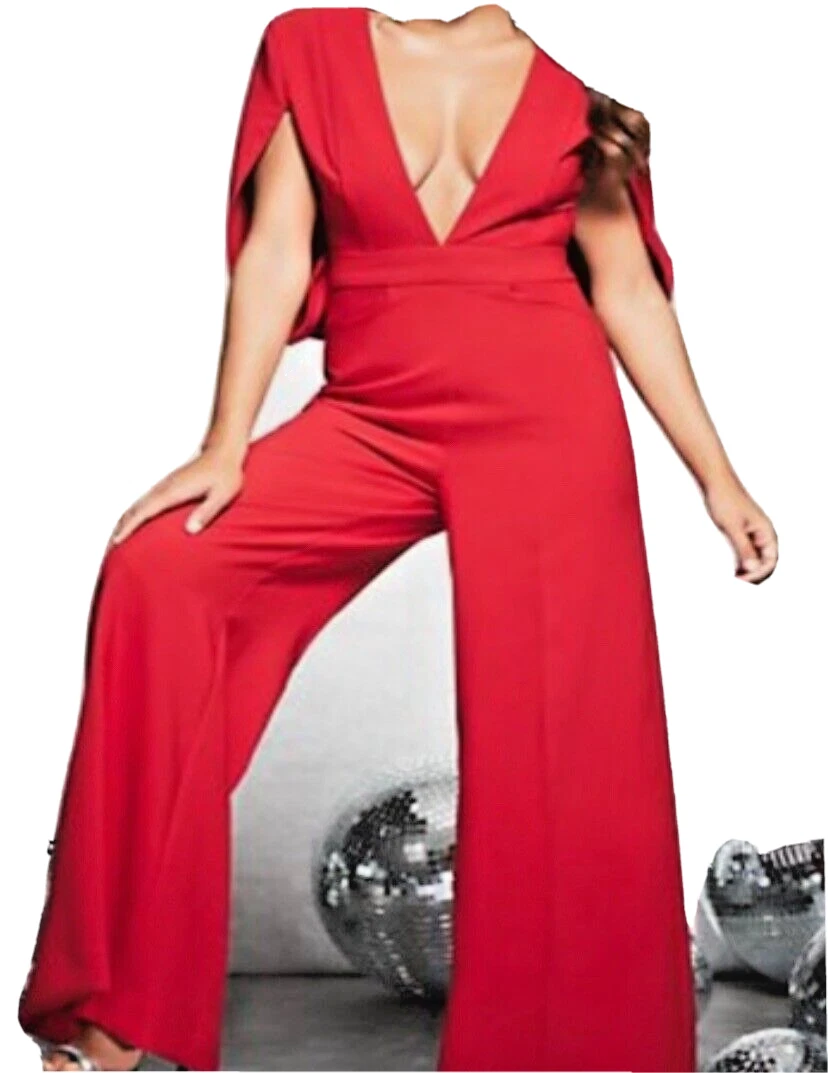 Gabrielle union red cape jumpsuit hotsell