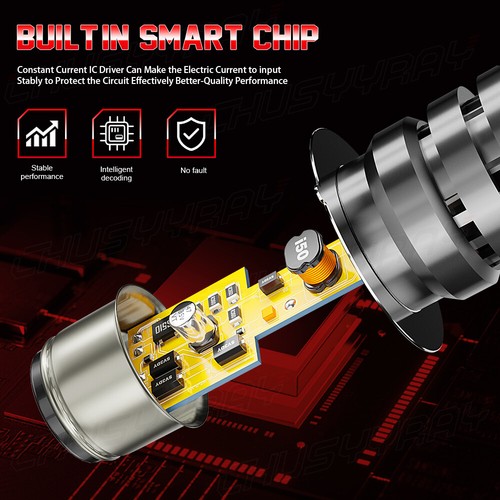 For Yamaha Grizzly 660 2002-07 LED Headlight Bulbs Kit YFM660F YFM660FA 2x H6 - Foto 7 di 12