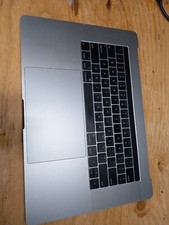 MacBook Pro 15" 2018 2019 A1990 KEYBOARD TRACKPAD PALMREST GRAY A- BAD BATTERY