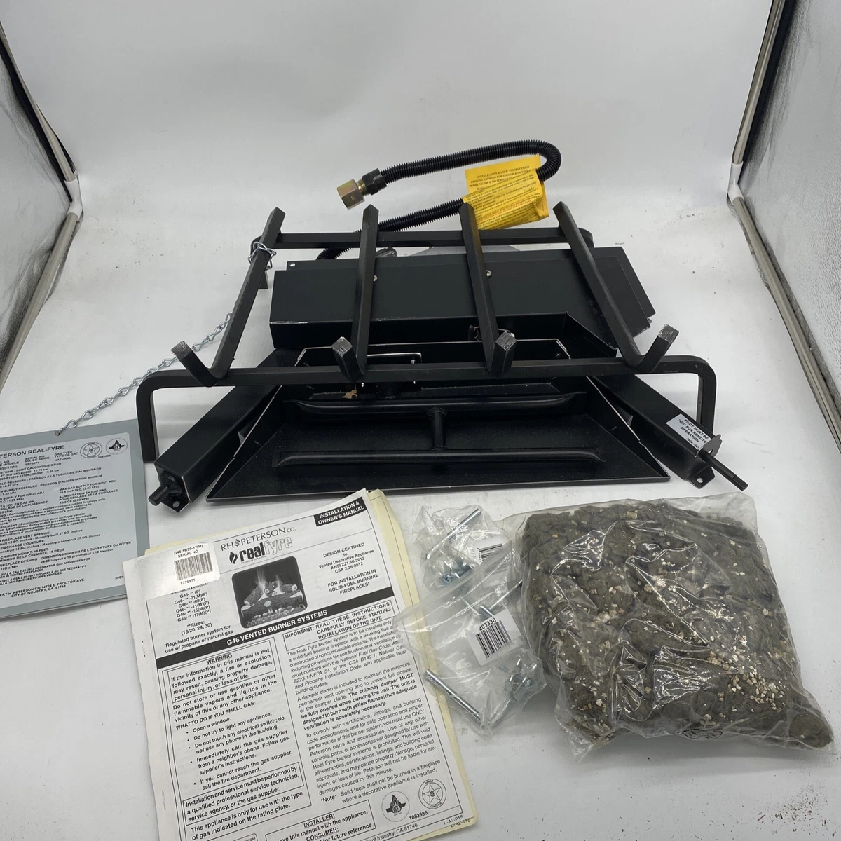 Real Fyre G46 18u0026#034;/20u0026#034; Burner System Gas Log Variable Valve G46-18/20-17  | eBay