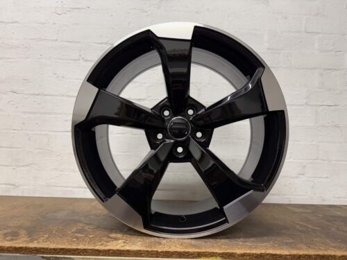 Audi Rotor RS3 Style 19” Alloy Wheels 5x112 Gloss Black Polished Tips - Picture 4 of 5