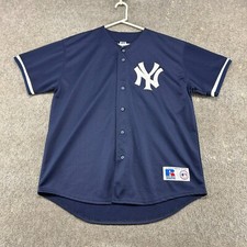 VINTAGE New York Yankees Jersey Mens L Blue Navy Mesh Paul Oneill 21 Russell 90s