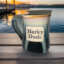 Harley Davidson Coffee Mug Dark Blue Navy 20oz Tumbleweed Pottery North Carolina