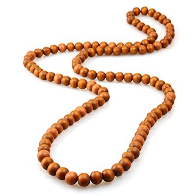Ethnic Natural Wood Beads Necklace for Men Women Africa Wooden