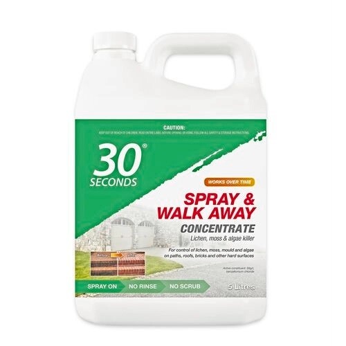 30 SECONDS Spray & Walk Away 5 Litre Concentrate Kills Lichen Moss