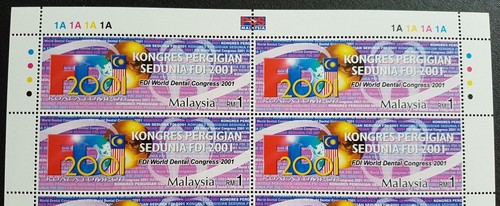 2001 Malaysia Medical FDI World Dental Congress 10v Stamps Full Sheet (Sheetlet) - Picture 3 of 4
