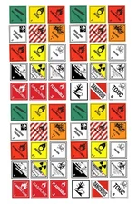 1/25 scale model car semi truck DOT hazardous materials placards 1:25