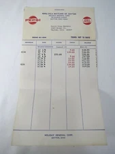Pepsi-Cola Bottlers of Dayton Statement Balance Page Quick Stop Dayton OH 1976